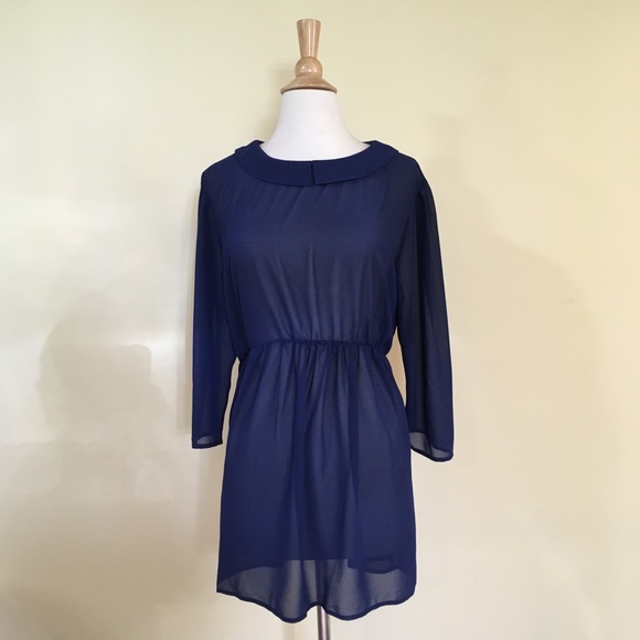 Dresses & Skirts - Sheer Chiffon Peter Pan Collar Dress